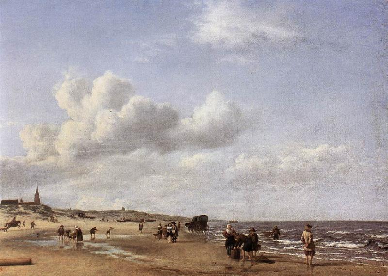 VELDE, Adriaen van de The Beach at Scheveningen wr Norge oil painting art